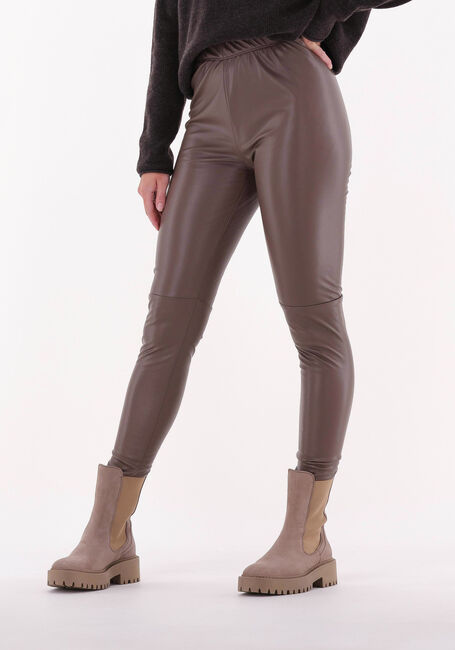 Braune PENN & INK Legging TROUSERS LEATHERLOOK - large
