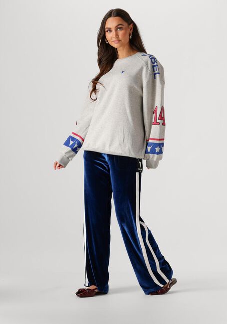Blaue ALIX THE LABEL Weite Hose LADIES WOVEN VELVET SPORTY PANTS - large