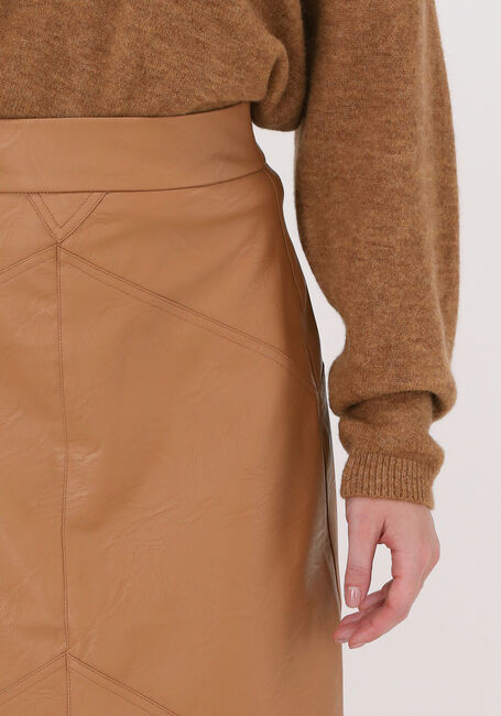 Cognacfarbene 10DAYS Midirock VEGAN LEATHER SKIRT - large