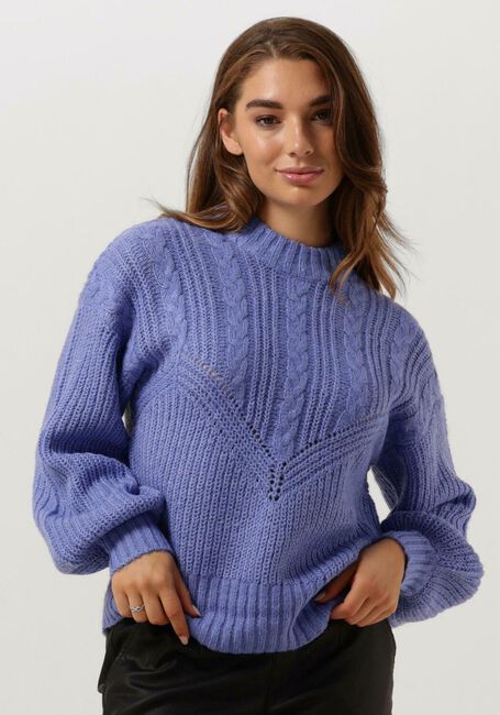 Blaue OBJECT Pullover OBJNOVA STELLA CABLE KNIT PULLOVER NOOS - large