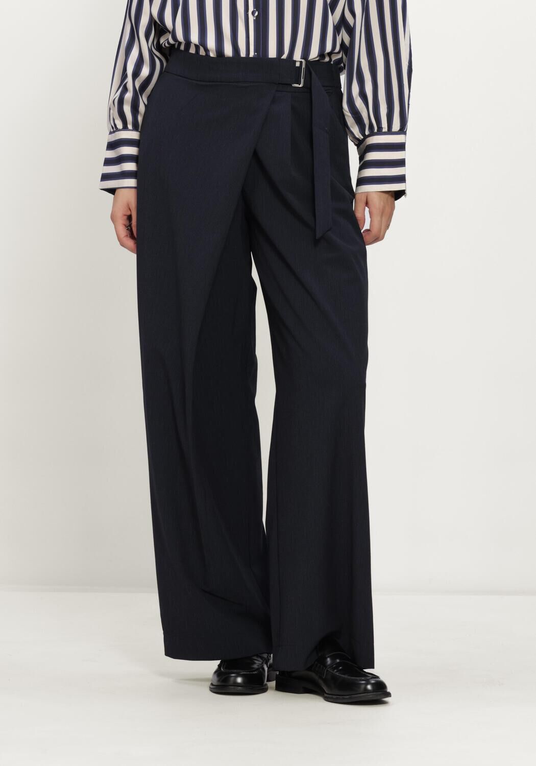 Dunkelblau SUMMUM Weite Hose TROUSERS PINSTRIPE SMALL - large