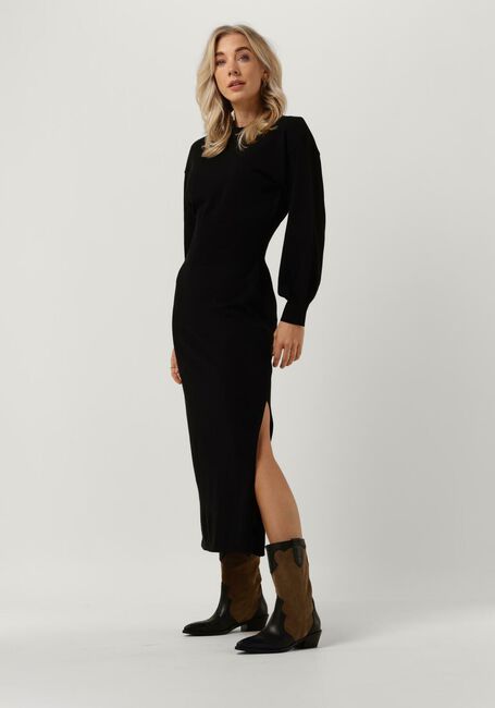Schwarze ANOTHER LABEL Midikleid ELAINE DRESS L/S - large