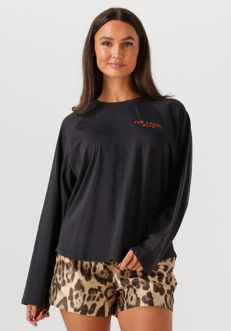 Schwarze ALIX THE LABEL T-shirt LADIES KNITTED RAGLAN LONGSLEEVE - large