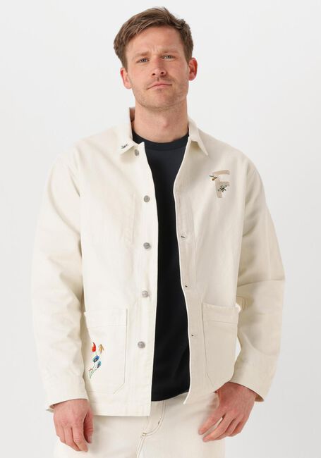Nicht-gerade weiss FORÉT Overshirts ROWAN EMBROIDERY CANVAS OVERSHIRT - large