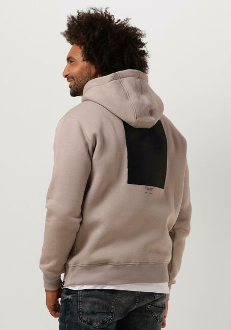 Taupe PUREWHITE Sweatshirt HOODIE WITH FRONT PRINT AND BACK ARTWORK - large