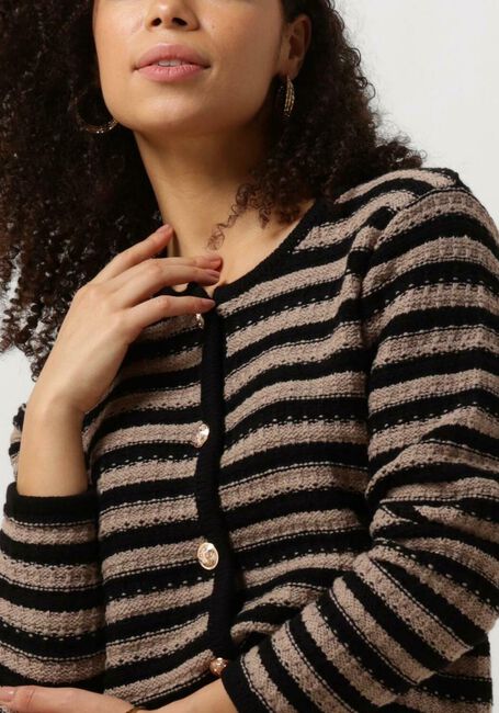 Taupe NEO NOIR Strickjacke LIMONE STRIPE KNIT JACKET - large
