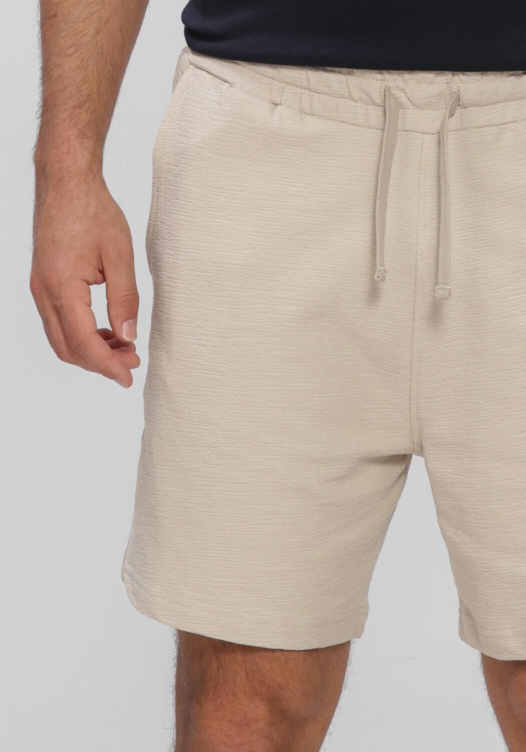 Beige PURE PATH Kurze Hose STRUCTURE SWEAT SHORTS - large