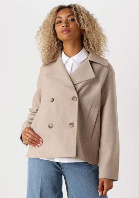 Sand SELECTED FEMME Mäntel SLFALMA SHORT WOOL JACKET - large