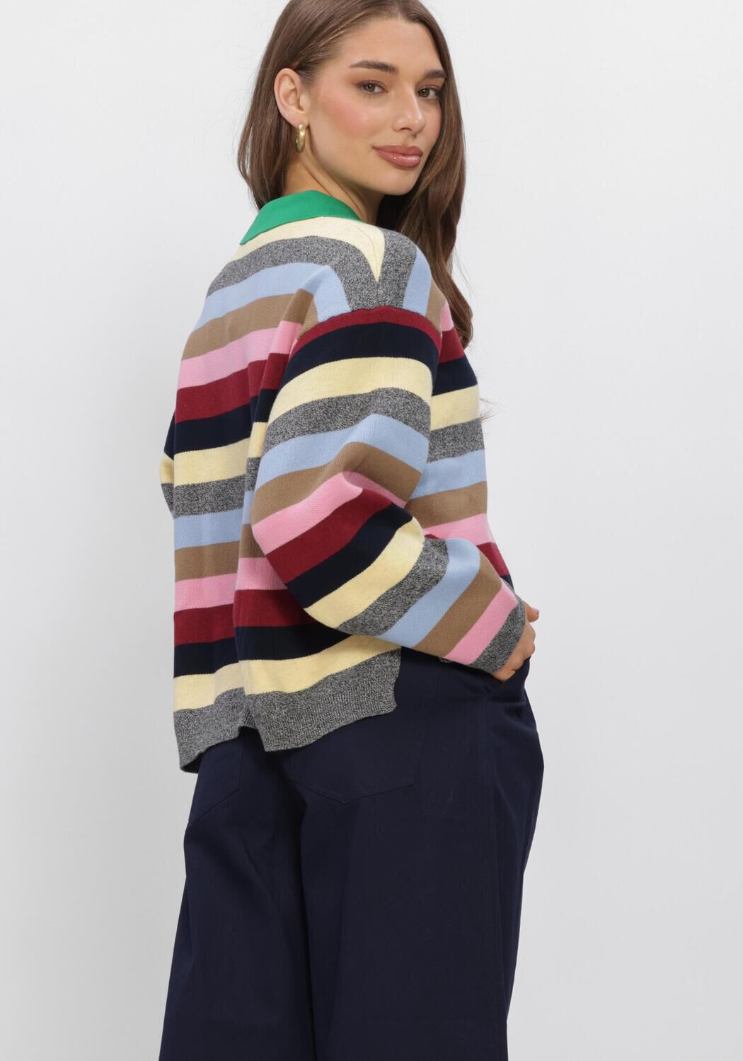 Mehrfarbige/Bunte BOII STUDIOS Pullover JISSE POLO MULTI KNIT - large