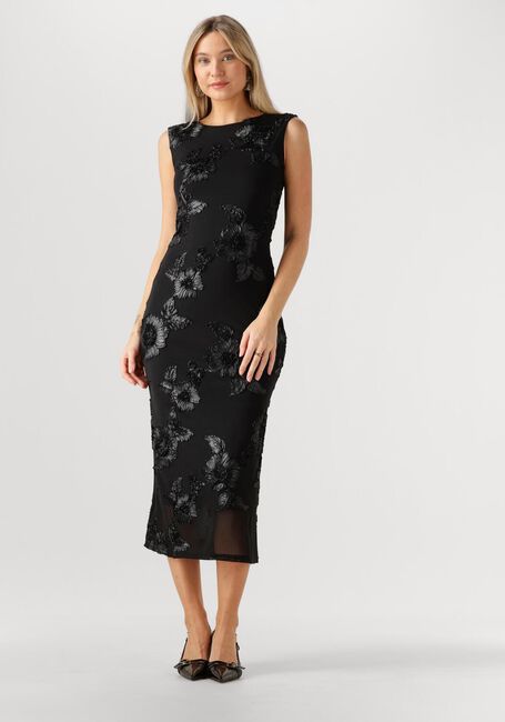 Schwarze NEO NOIR Midikleid TIRANNA BIG FLOWER MESH DRESS - large