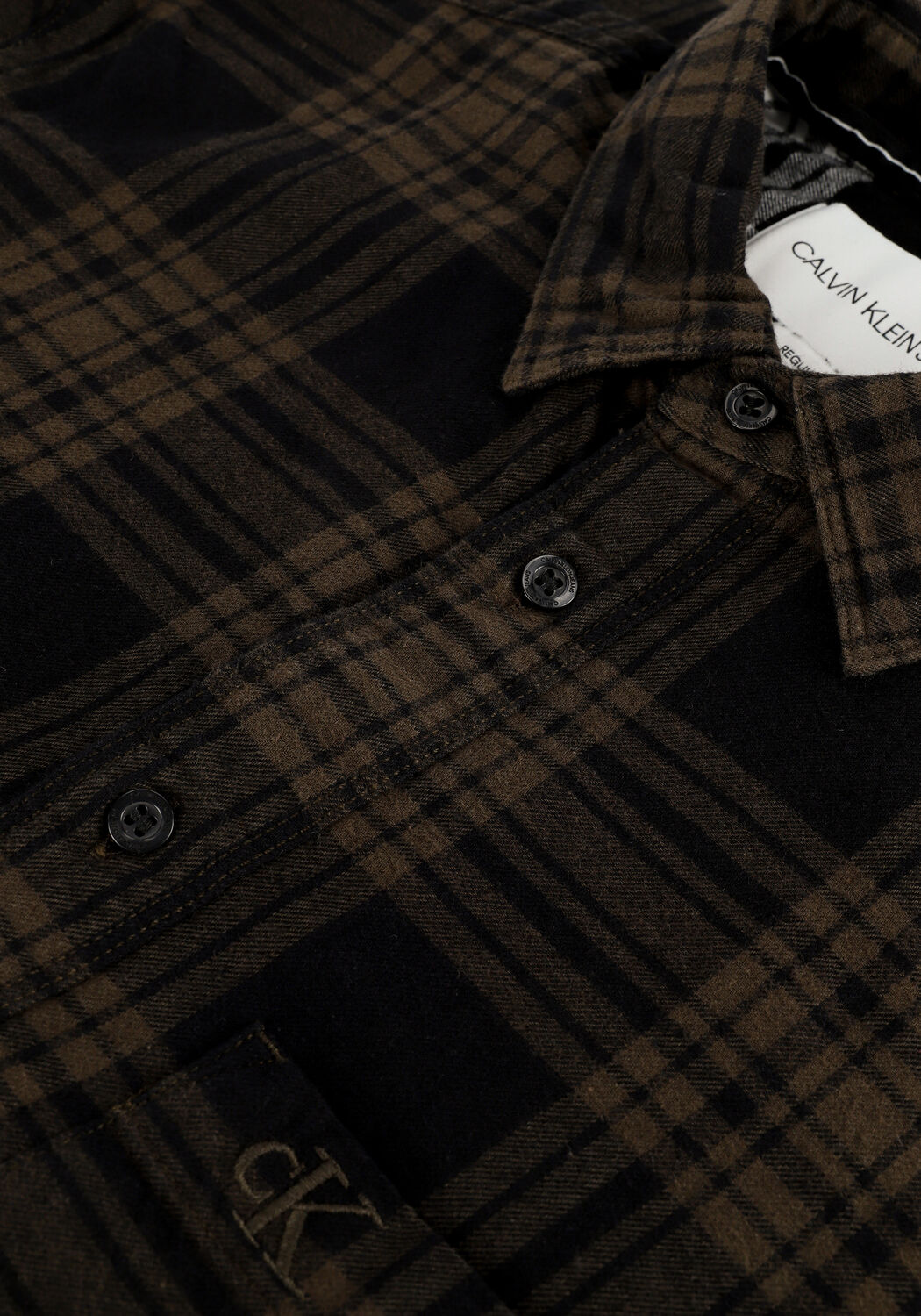 Schwarze CALVIN KLEIN Casual-Oberhemd CHECK REGULAR SHIRT - large