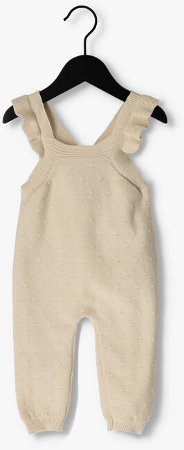 Beige QUINCY MAE  POINTELLE KNIT OVERALLS - large
