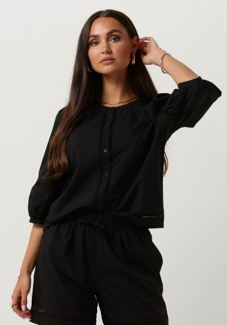 Schwarze MSCH COPENHAGEN Bluse MSCHERENDIA 2/4 SHIT - large