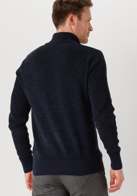 Blaue SELECTED HOMME Pullover SLHRODNEY LS HIGH NECK HALF ZIP - large