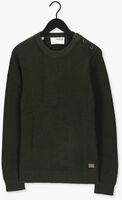 Dunkelgrün SELECTED HOMME Pullover SLHIRVEN LS KNIT BUTTON CREW W