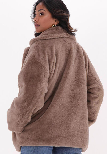 Taupe NOTRE-V Fake-Fur-Jack FUR COAT SHORT - large