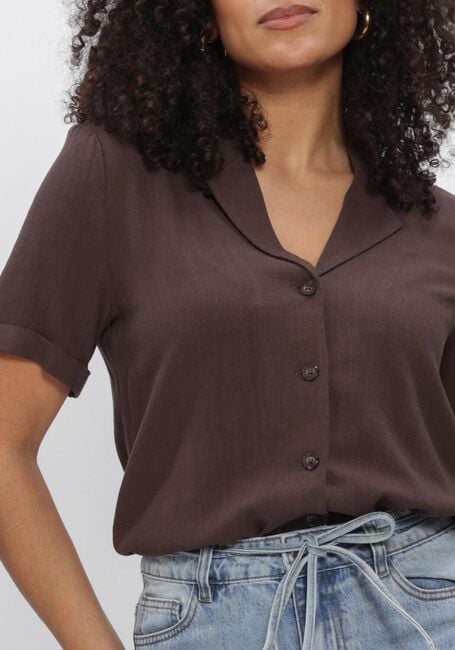 Braune OBJECT Blusen OBJSANNE S/S RE SHIRT - large