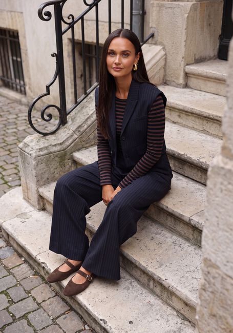 Schwarze BY-BAR Weite Hose FRIDA PINSTRIPE PANTS - large