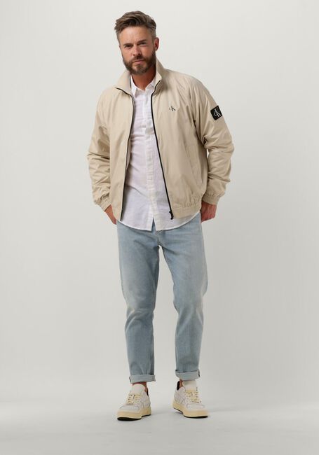 Beige CALVIN KLEIN Jack UNPADDED HARRINGTON JACKET - large