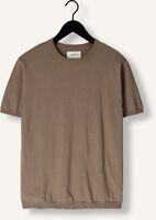 Taupe PURE PATH T-shirt KNITTED SHORTSLEEVE WITH CHEST PRINT Taupe PURE PATH T-shirt KNITTED SHORTSLEEVE WITH CHEST PRINT - medium