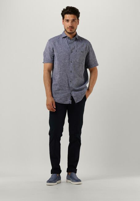 Blaue VANGUARD Casual-Oberhemd SHORT SLEEVE SHIRT LINEN COTTON BLEND - large