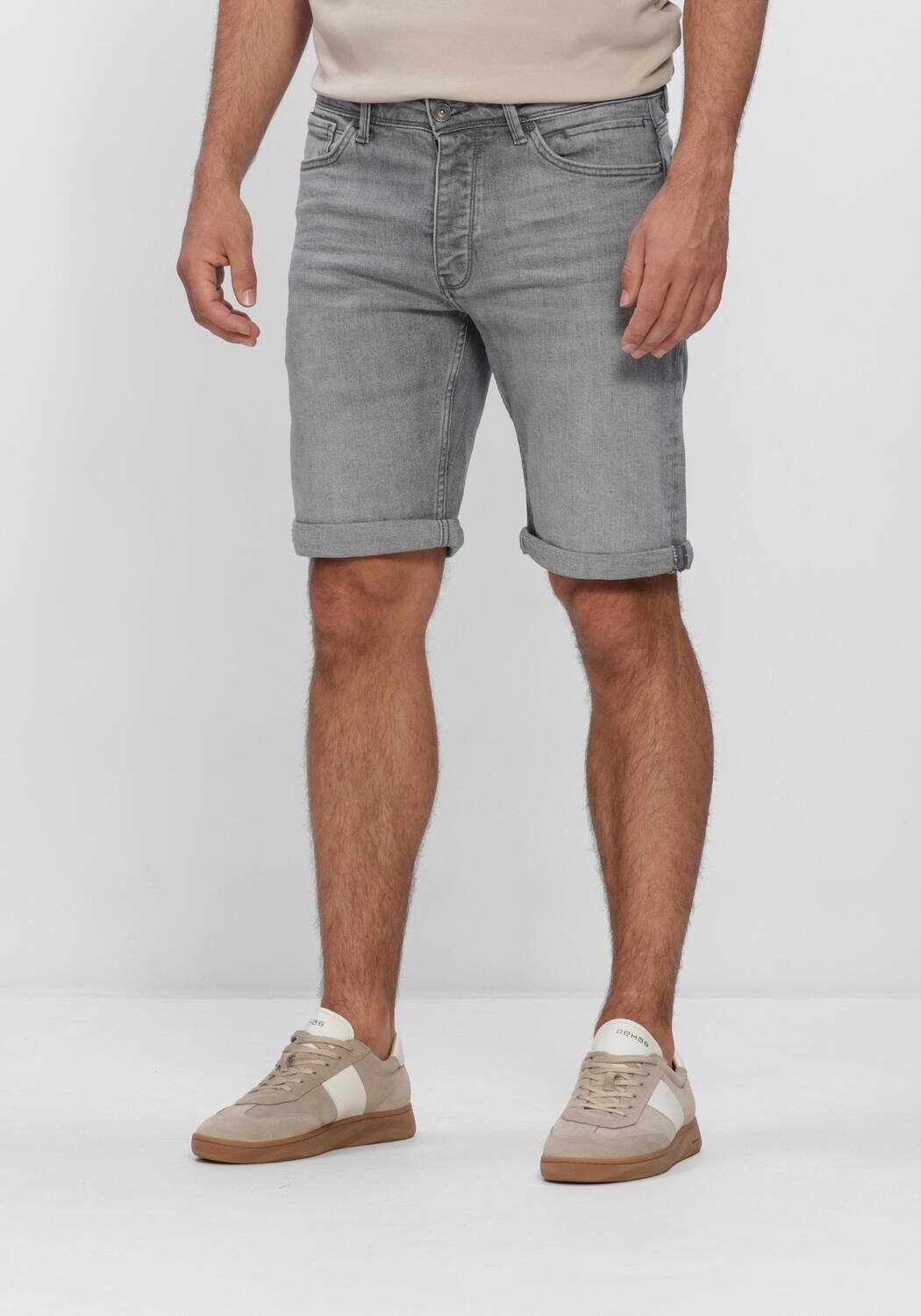 Graue PURE PATH Kurze Hosen THE MILES SLIM FIT SHORT - large