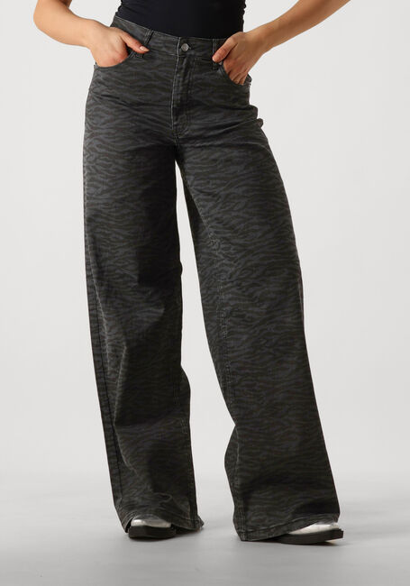 Graue CO'COUTURE Hose ZEBRA GREY WIDE LONG PANTS - large