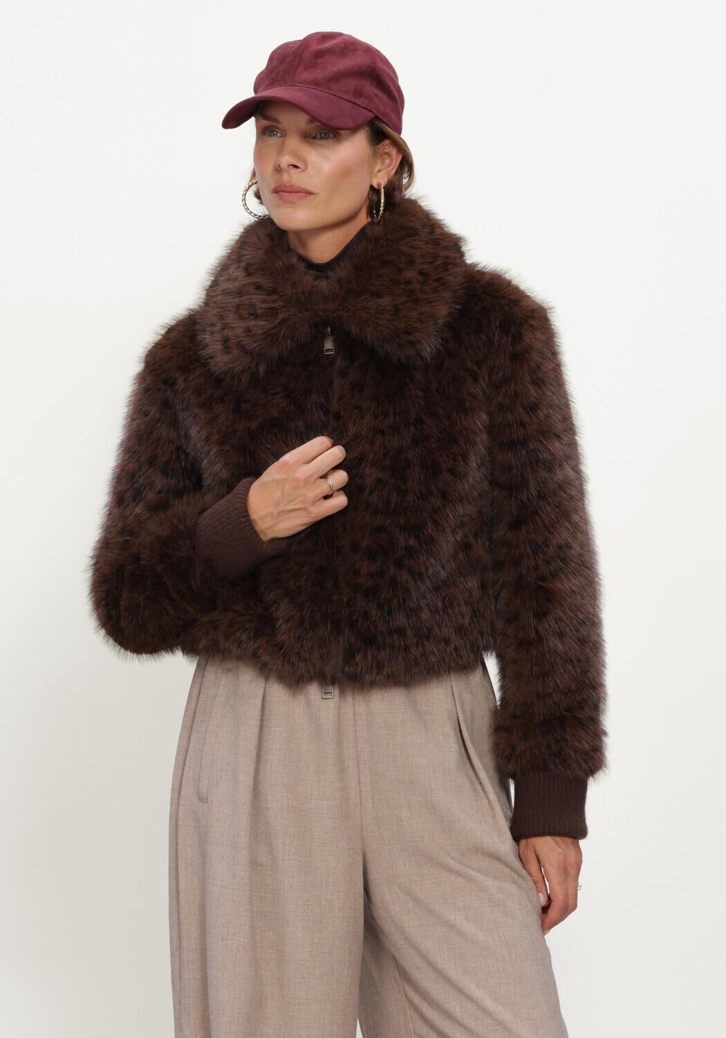 Braune BEAUMONT Fake-Fur-Jack NUALA JACKET - large