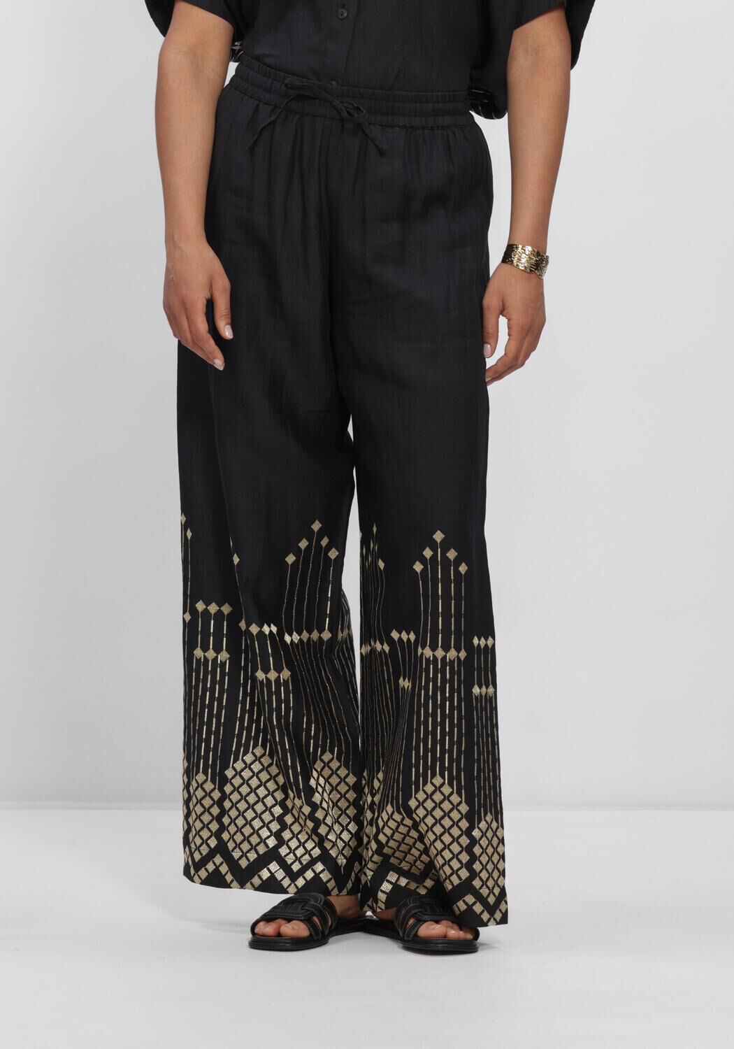 Schwarze GREEK ARCHAIC KORI Weite Hose S26K-4081083 - large