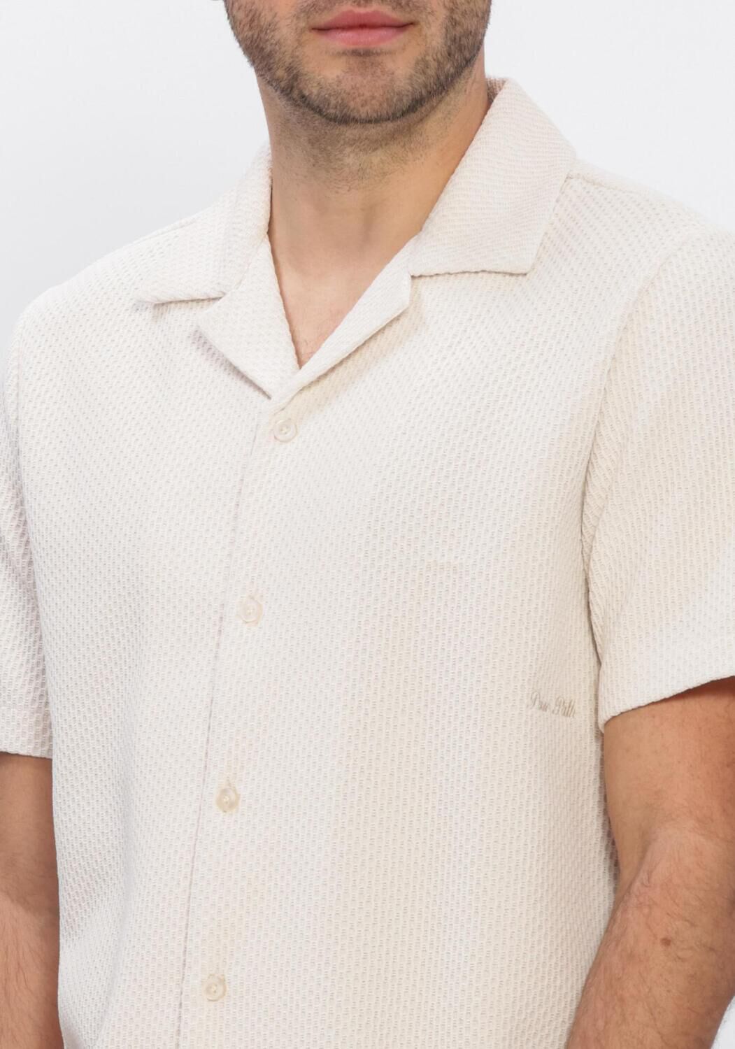 Beige PURE PATH Casual-Oberhemd HONEYCOMB SHORTSLEEVED SHIRT - large