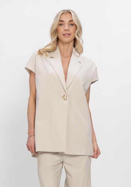 Ecru SECOND FEMALE Pullover & Cardigans BLANCA WAISTCOAT - large