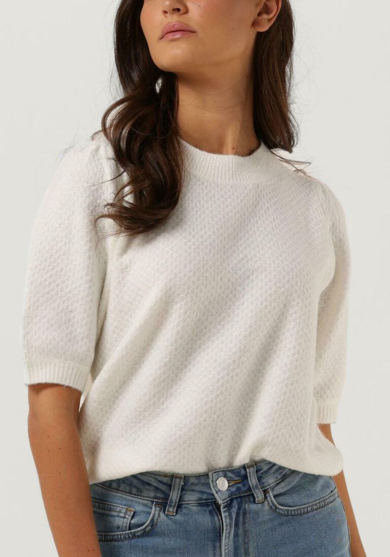 ecru cc heart pullover elsa diamond knit blouse short sleeves OE9634