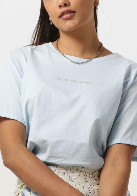 Hellblau MSCH COPENHAGEN T-shirt MSCHTERINA ORGANIC SMALL LOGO TEE - large
