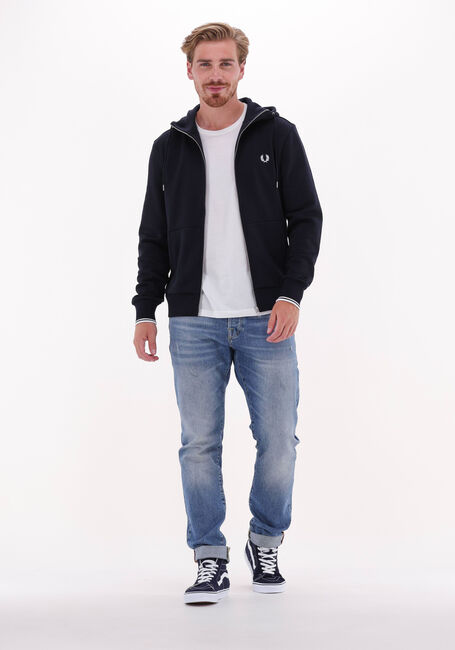 Dunkelblau FRED PERRY Strickjacke HOODED ZIP THROUGH SWEATSHIRT - large