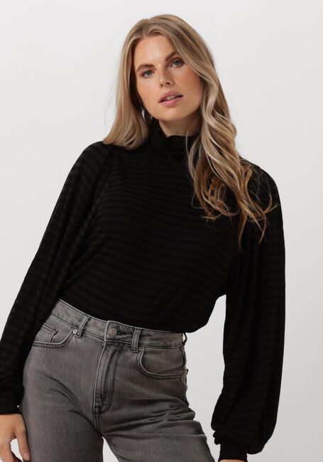 Schwarze BY-BAR Tops & T-shirts JOJO ROLL MELANGE STRIPE TOP - large