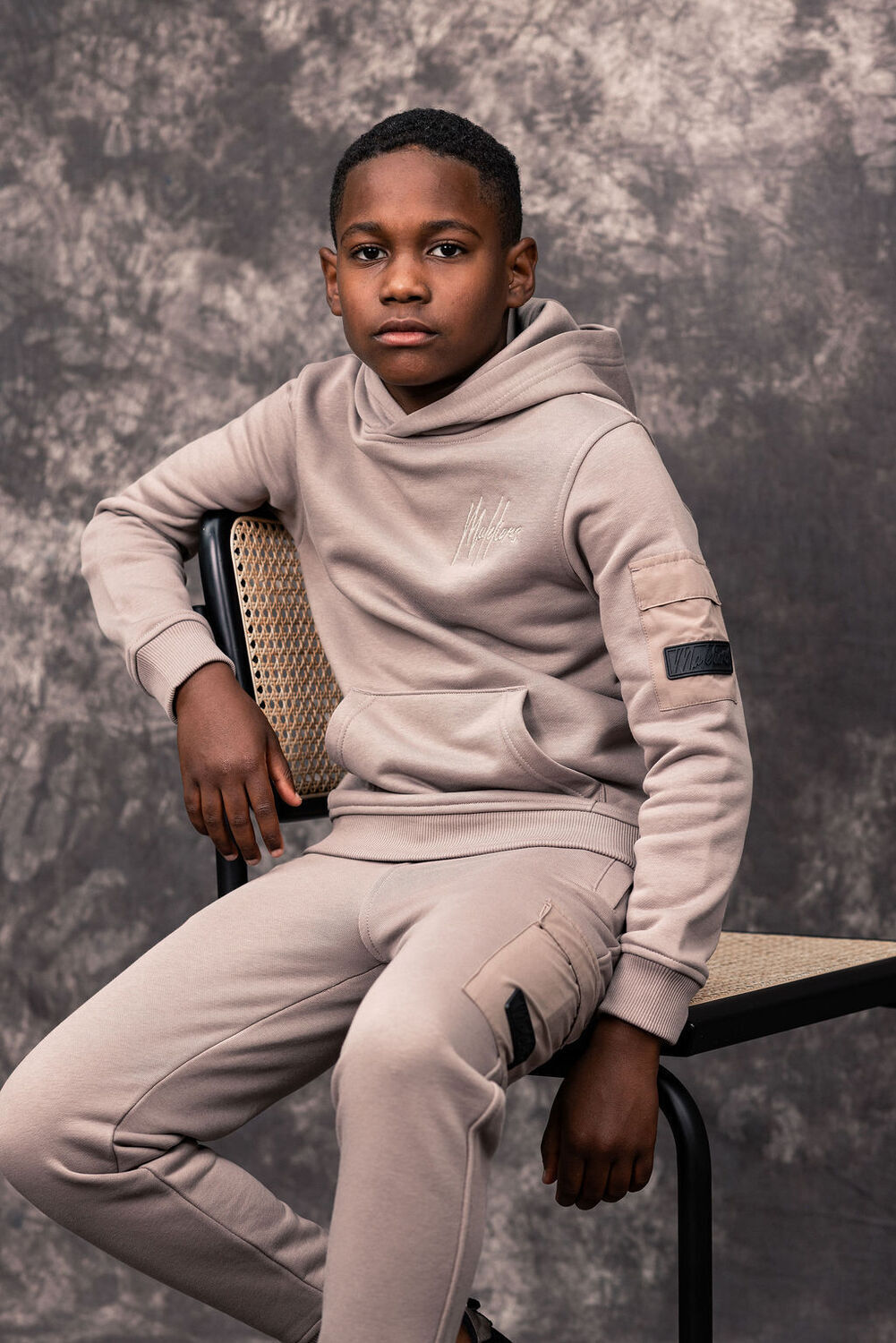 Taupe MALELIONS Sweatshirt POCKET HOODIE - large