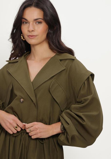 Olive REFINED DEPARTMENT Trenchcoats LADIES WOVEN BOMBER TRENCHCOAT LAYA - large