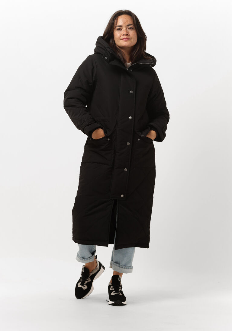 schwarze object wattierte jack katie long coat