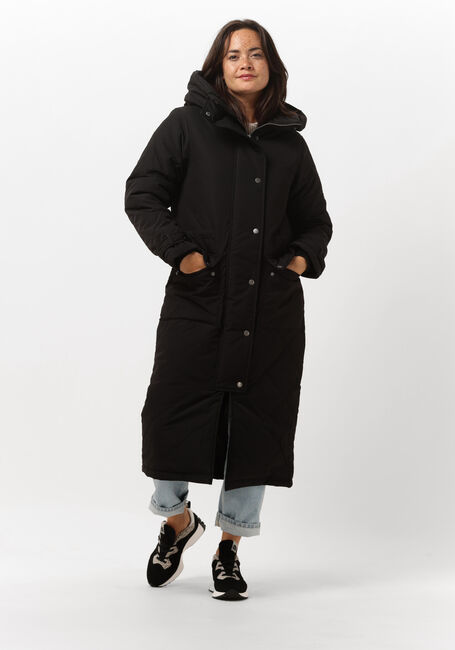 Schwarze OBJECT Wattierte Jack KATIE LONG COAT - large