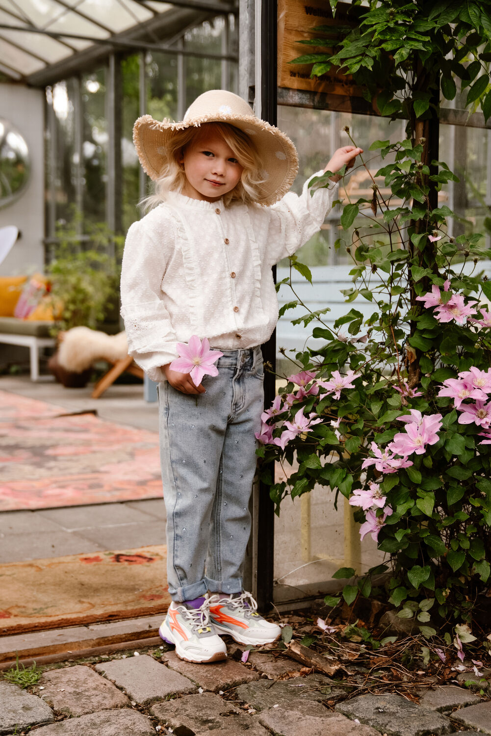 Graue DAILY7 Straight leg jeans 2500 MOM FIT ALL OVER PRINT - large