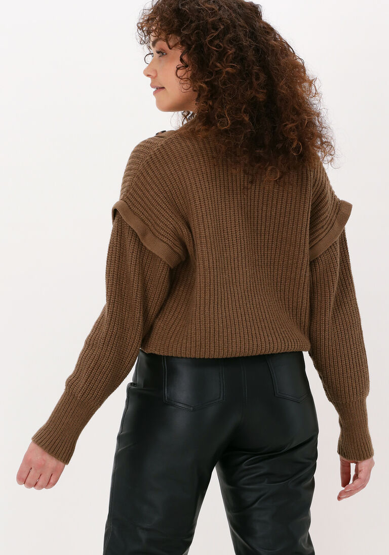 braune co'couture pullover rowie front button knit
