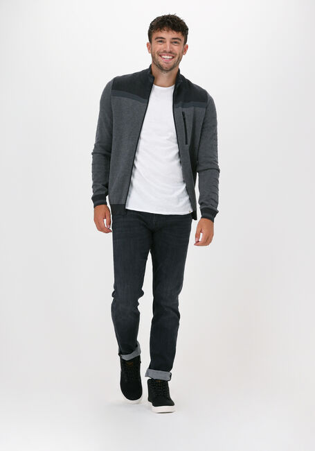 Graue VANGUARD Strickjacke ZIP JACKET COTTON BONDED MELAN - large