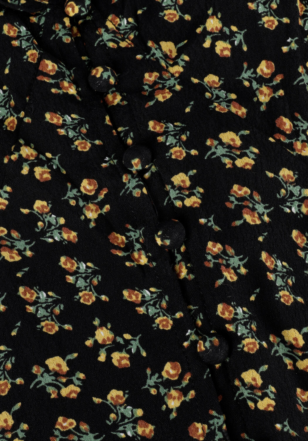 Schwarze COLOURFUL REBEL Maxikleid ESME SMALL FLOWER SLEEVELESS BUTTON DOWN DRESS - large