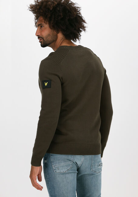 Grüne LYLE & SCOTT Pullover SHOULDER DETAIL CREW NECK KNIT - large