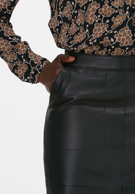 Schwarze BY-BAR Midirock BASIC LEATHER SKIRT - large