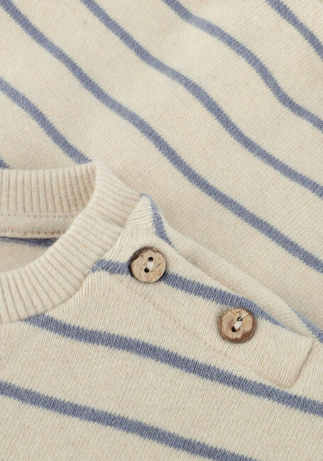 Beige PLAY UP Pullover STRIPED JERSEY SWEATER - large