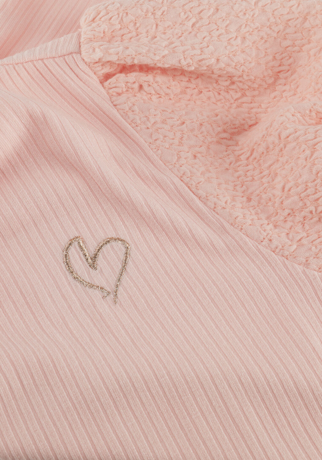 Hell-Pink NONO T-shirt KYOTO RIB JERSEY TOP WITH PUFFED SLEEVES - large