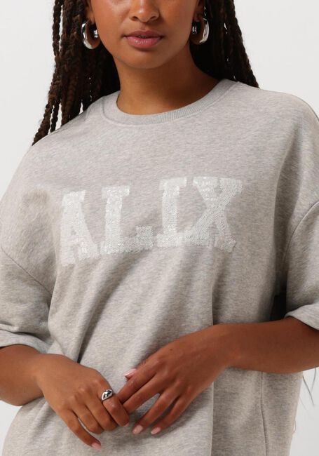 Hellgrau ALIX THE LABEL Sweatshirt LADIES KNITTED SEQUINCE ALIX SWEAT T-SHIRT - large