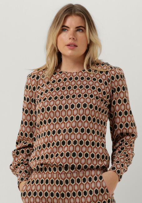 Mehrfarbige/Bunte SUMMUM Pullover TOP HONEYCOMB JACQUARD - large