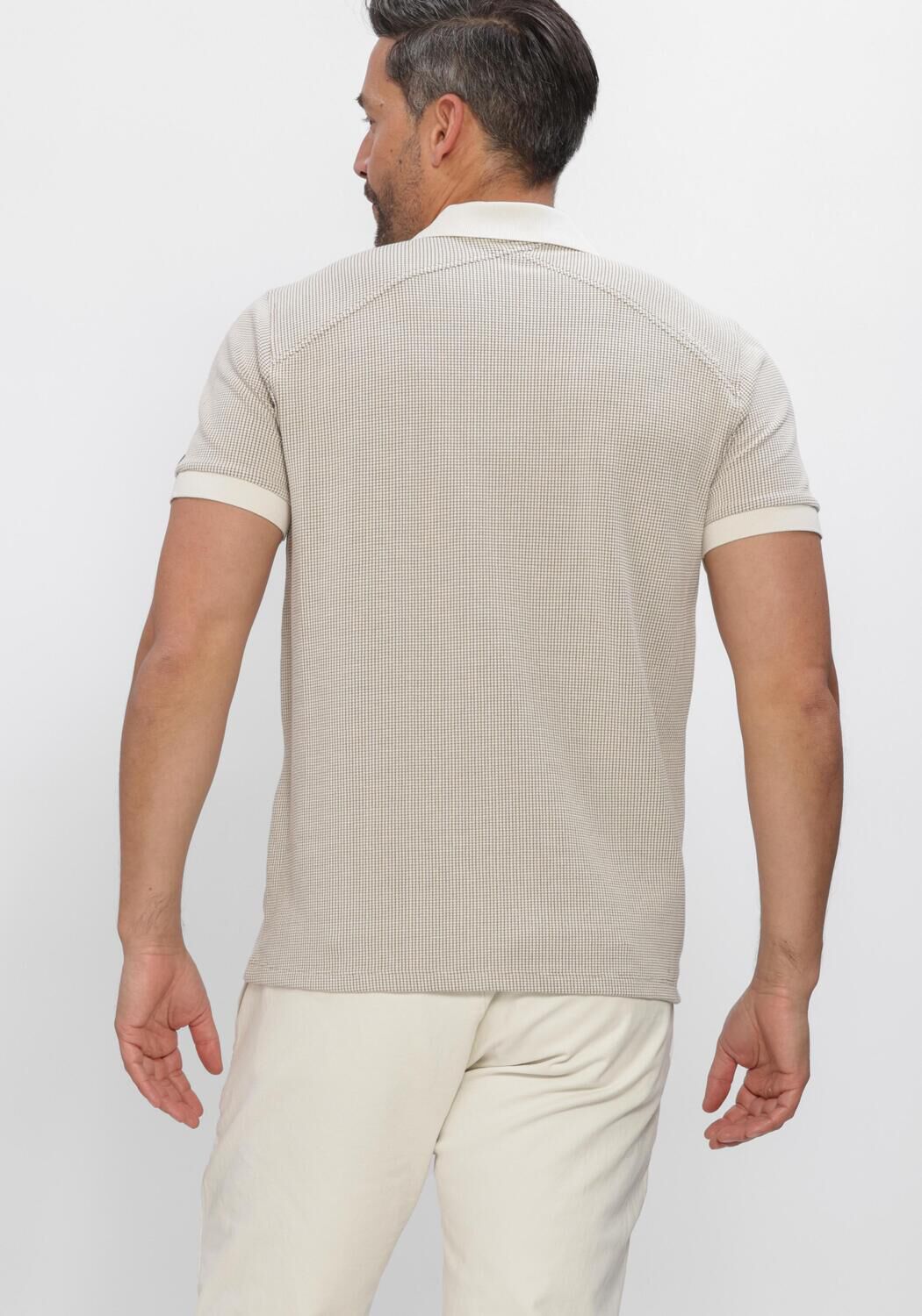 Beige CAST IRON Polo-Shirt REGULAR FIT TWO TONE WAFFLE - large